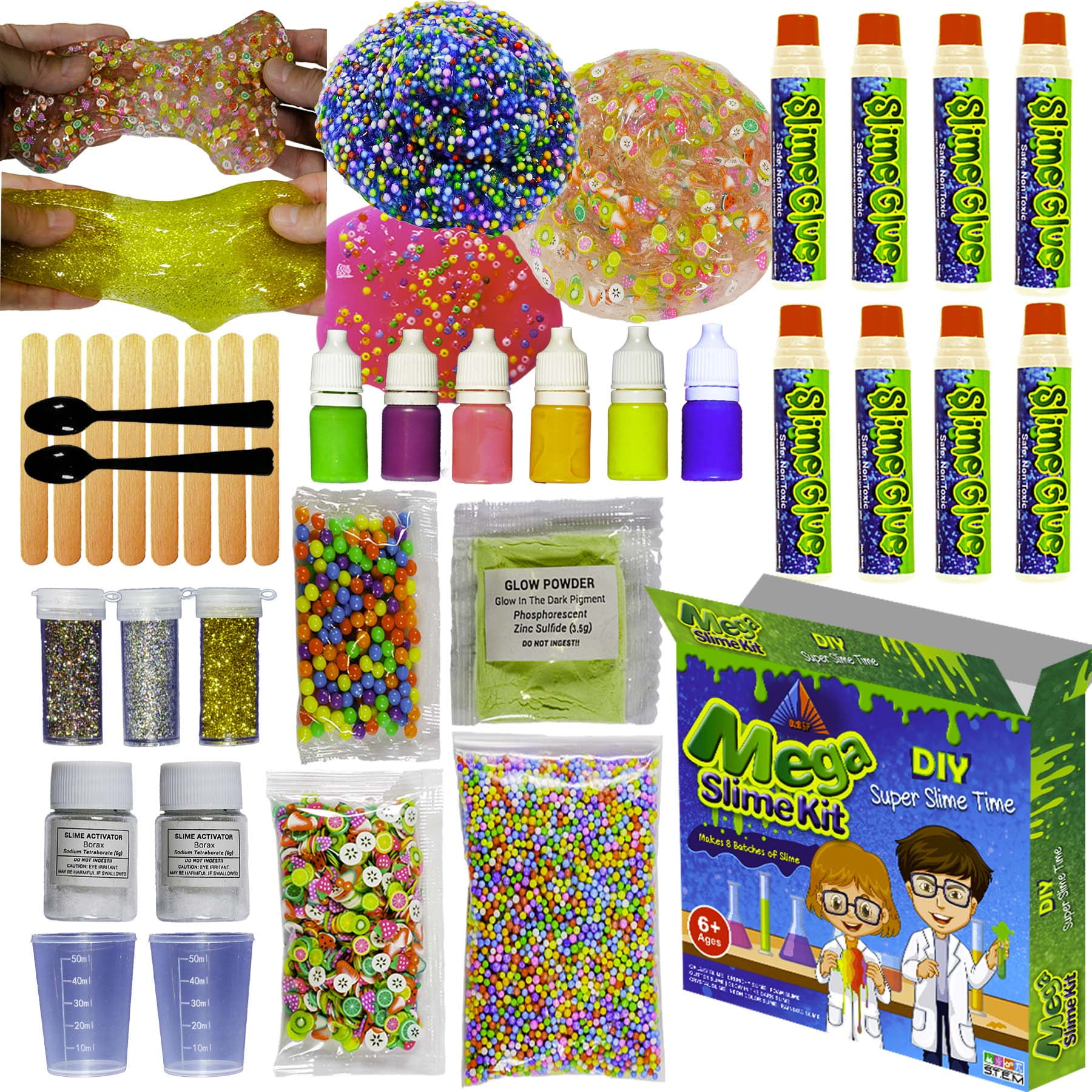 OzBSP Crystal Slime Kit. Slime Supplies. DIY Slime Making Kit for Girls  Boys Kids. 18 Tubs Crystal Slime, 37 Accessories, Glitter, Snow Powder,  Foam Beads, Fruit Slices, Fishbowl Beads. Boy Girl Toys