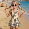thumbnail image 3 of Tutolipy Botanical Leopard Print Childrens Swimwear, Bathing Suit One Piece Swimsuits Built in Shorts Sleeveless Bathing Suit for Beach Size 5-6 Years, 3 of 8