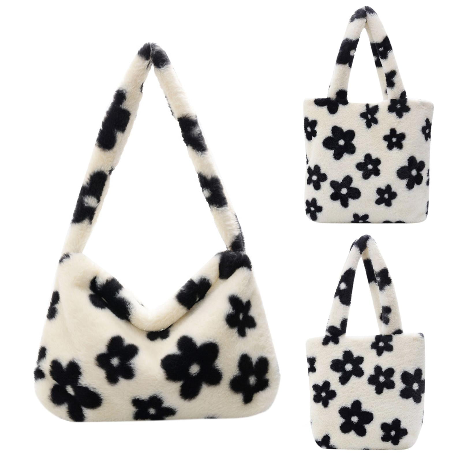 Womens Crossbody Bags Black Flower Pattern Girls Purse Handbags Bag 
