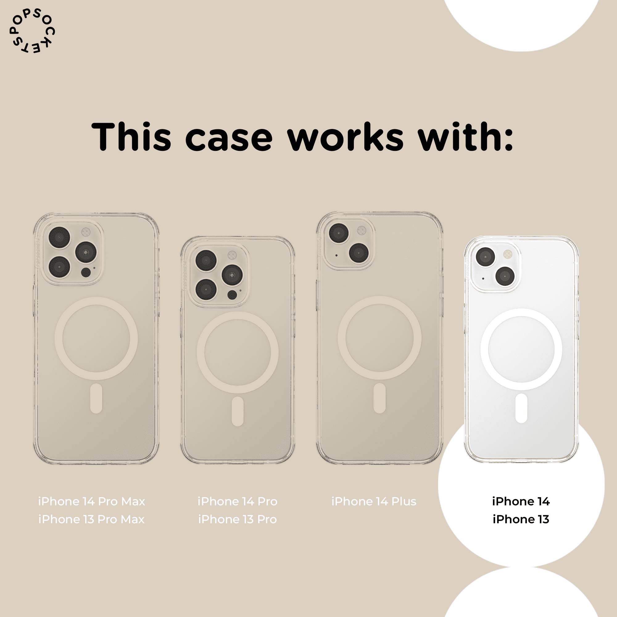 PopSockets iPhone 14 Phone Case with MagSafe, Wireless Charging Compatible, Purple - Aura