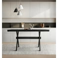 thumbnail image 2 of Home Design Oden Dining Table, Black, Rectangular top, Split-top design, X-shaped base, Natural woodgrain finish, Rustic-modern style, Sturdy construction, Durable and stylish, 2 of 5