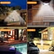 thumbnail image 3 of Lámpara De Pared Solar Ip65 Impermeable Cuerpo Humano Inducción Luz De Pared Sensor De Movimiento Al Aire Libre Luz Solar Con Tres Modos Para Jardín Patio Terraza 308 Led Serendint HA016494-00, 3 of 6
