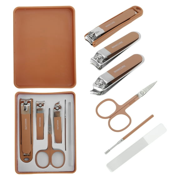 Vocoste 1 Set Splash-proof Nail Clipper Kit for Women for Men Brown
