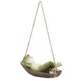 thumbnail image 2 of Hammock Frog Decoration, Funny Hanging Hammock Swing Frog Creative Garden Swing Hanging Frog, Tree Rope Hanging Crafts Animal Sculptures, Individual Decoration for Yard Garden Outdoor Indoor, 2 of 7