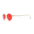 thumbnail image 4 of Narrow Hexagon Hippie Color Lens Metal Rim Dad Shade Sunglasses Gold Red, 4 of 4