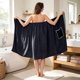 thumbnail image 5 of Toalla de baño ajustable para mujer con bolsillos, botones antiescapes, talla grande, coral suave y absorbente, albornoz y cubierta multiusos, 5 of 6