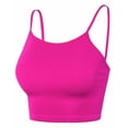 thumbnail image 1 of A2Y Women's Basic Ribbed Seamless Cropped Cami Camisole Tank Tops Neon Hot Pink ML, 1 of 3