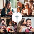 thumbnail image 3 of Coachuhhar Cross Necklace for Men 925 Sterling Silver Crucifix Pendant Necklace Religion Cross Jewelry Gifts for Father Husband Son, 3 of 7