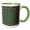 Green/White, variant on 3drose, Dynamic Geometrical Hypnotic Abstract Circular Mosaic Background, 15oz Two-tone Blue Mug