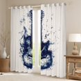 thumbnail image 2 of Homewish Vintage Guitar Black Out Curtains for Men, Musical Instruments Curtains Pack of 2 (42x63 Each), Rock and Roll Music Bedroom Curtains, Window Curtains Bedroom Decor, 2 of 6