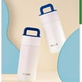 thumbnail image 2 of Toystoory Vacío de acero inoxidable Color sólido Mango Reutilizable Hogar Oficina Aspira Botella de agua Frasco Vasos con tapa de Teteras Blanco 350ml, 2 of 6