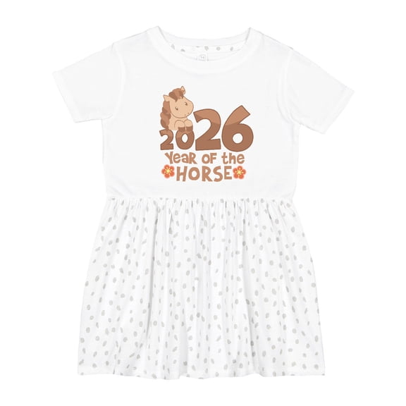 Inktastic 2026 Year of the Horse Girls Toddler Dress