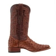 thumbnail image 4 of Tanner Mark Boots Mens Rustic Cognac Ostrich Print Sq Toe Cognac 8.5 D, 4 of 5