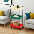 thumbnail image 4 of Qholemyo Living Room Snack And Fruit Cart Three Tier Multifunctional Mobile Storage Rack with Storage Snack Containers Book Shelf for Baby Bookcase Bathroom And Kitchen, 4 of 6