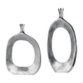 thumbnail image 6 of Uttermost Cierra 2-Piece Farmhouse Cast Aluminum Vase Set in Textured Nickel, 6 of 6