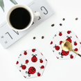 thumbnail image 4 of Vsdgher Fly Flying Ladybug Leather Coasters for Drinks, Durable Drink Coasters 4 Set for Tabletop Protection, Luxurious Home Décor and Housewarming Gift-Hexagon, 4 of 6