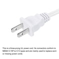 thumbnail image 5 of Uxcell 2Prong AC Power Cord 5ft 18 AWG 2Slot to C8 Female Cable Replacement White, 5 of 5