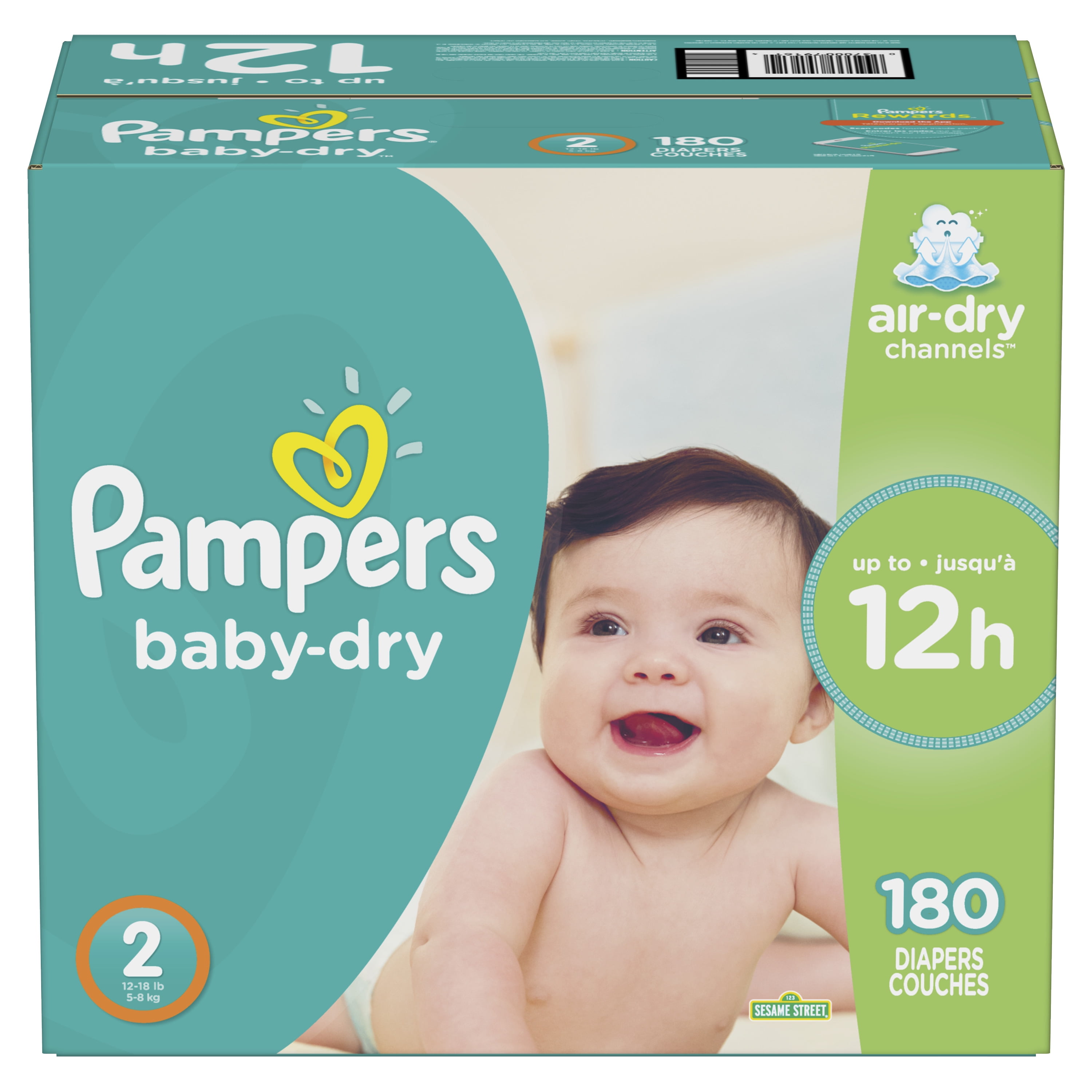 Zachte voeten Parameters hongersnood Pampers Baby-Dry Wetness Indicator Overnight Soft Diapers - Size 2, 180  Count - Walmart.com