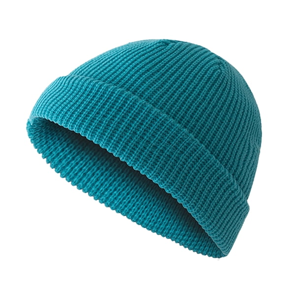 Gorro de lana Qarigey sin borde azul malaquita