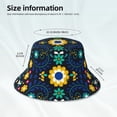 thumbnail image 4 of Daiia Colorful Mexican Flower Pattern Bucket Hat - Trendy Cotton Sun Hat for Beach, Golf, Fishing - Fun Outdoor Vacation Boonie for Men and Women, 4 of 9
