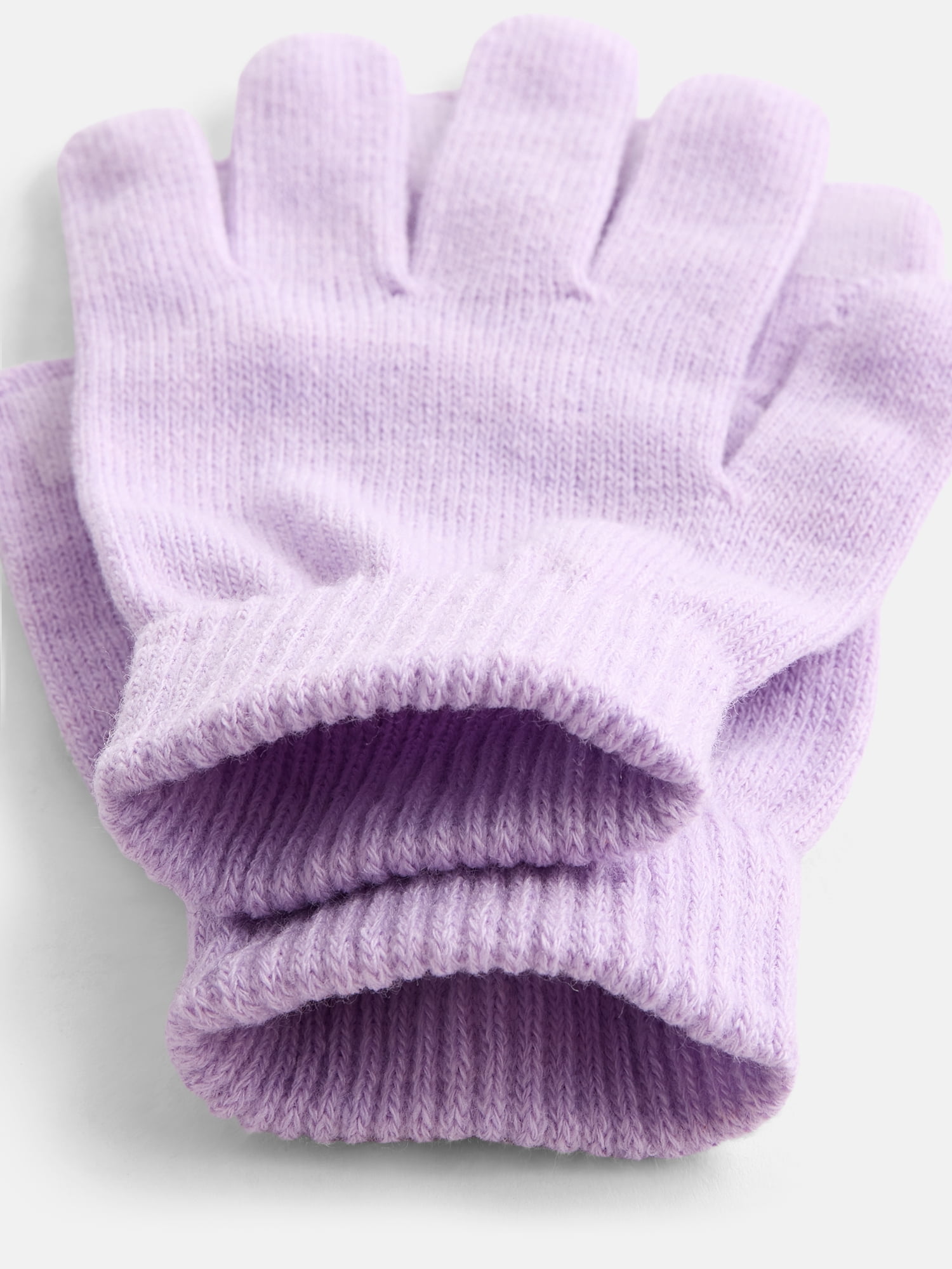 No Boundaries Women's Ribbed Knit Solid Gloves, 2 Pack