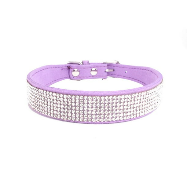 Pretty Comy Fashion Bling Diamante Rhinestone PU Leather Cat Dog