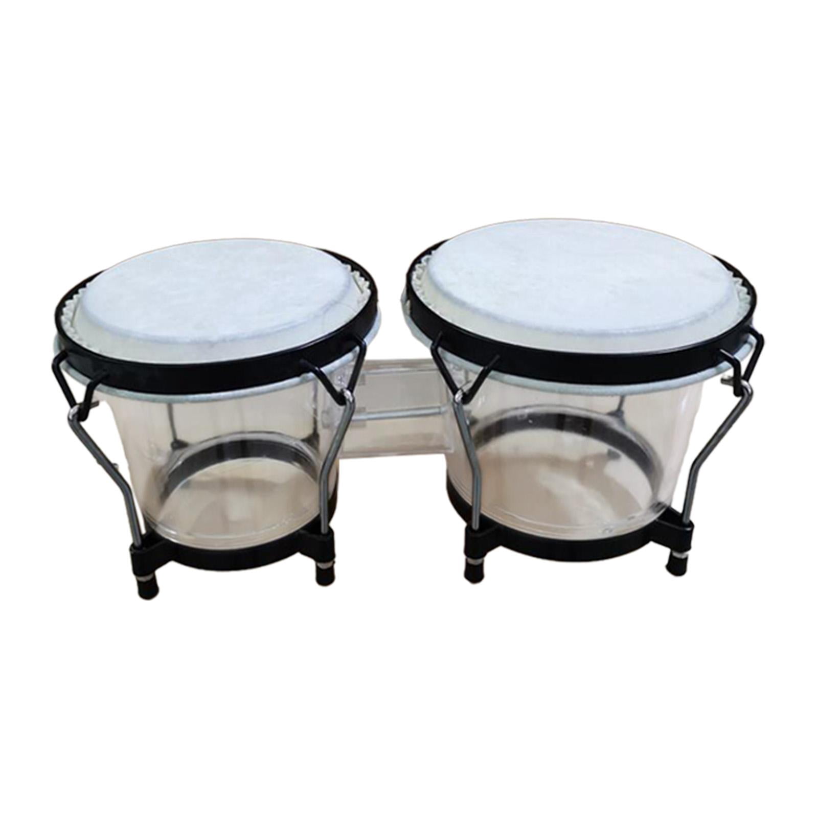 LeeQinersw Bongo Drum Set African Hand Drum 6'' and 7'' Tunable Transparent Bongo Drums for White
