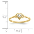 thumbnail image 3 of Solid 14k Yellow Gold White Topaz Birthstone Heart Engagement Ring Size 9, 3 of 6