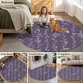thumbnail image 5 of Vintage Lines Round Area Rug 7Ft Washable Circle Rugs for Dorm Laundry Room, White Lines Abstarct Minimalist Art Purple Non-Slip Carpet Floor Mats Indoor Outdoor Carpet Runner Aesthetic Home Decor, 5 of 8