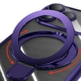 thumbnail image 3 of Allytechgroup Case for Apple iPhone 17 Pro [Compatible with MagSafe], 360° Rotatable Invisible Magnetic RingStand [Camera Lens Protector] Plating Clear Shockproof Phone Cover,Darkpurple, 3 of 6