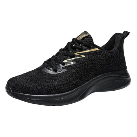 

YHGFVOKJ Mens Shoes Lightweight Mesh Breathable Comfort Classic Casual Sneakers Fashion Comfortable Non Slip Lace Up Shoes Walking Shoes Men Black 39