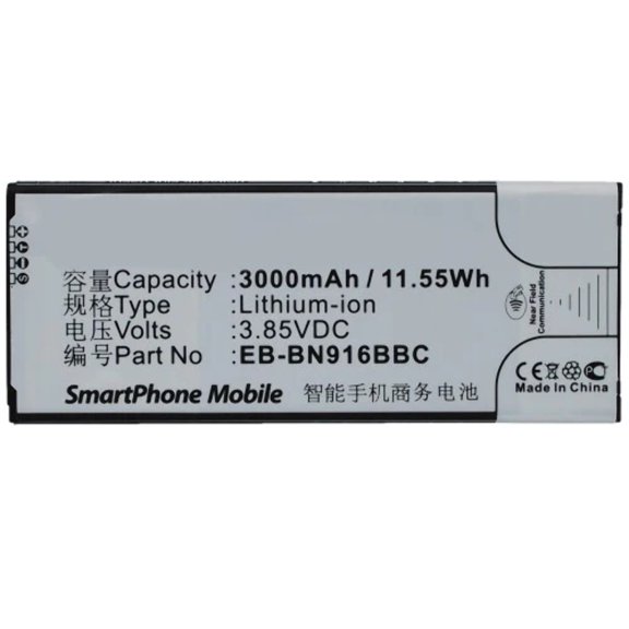Batteries N Accessories BNA-WB-L4006 Cell Phone Battery - Li-ion, 3.85, 3000mAh, Ultra High Capacity Battery - Replacement for Samsung EB-BN916BBC Battery