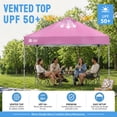 thumbnail image 5 of CROWN SHADES 10'x10' Instant Canopy Tent with 1 Sidewall with One Push Setup Sun Shelter for Events Parties Pink, 5 of 9