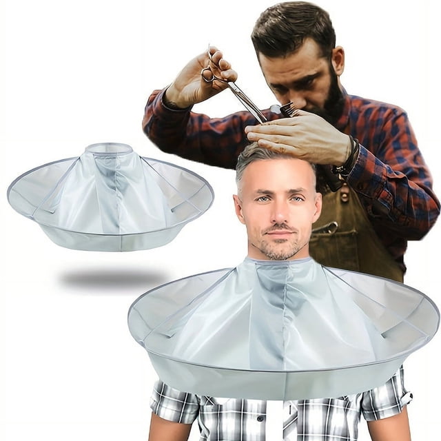 1pc DIY Hair Cutting Cloak Umbrella Design Cover, Suitable For Salon Barber Cutting Cloak Wrap, Foldable Waterproof And Portable Hairdressing Cape For Home Use, Creative Household Cleaning Protector