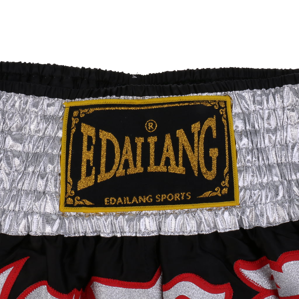 Boxing Shorts for Men Women Muay Thai Sanda Martial Arts Fighting Satin L 