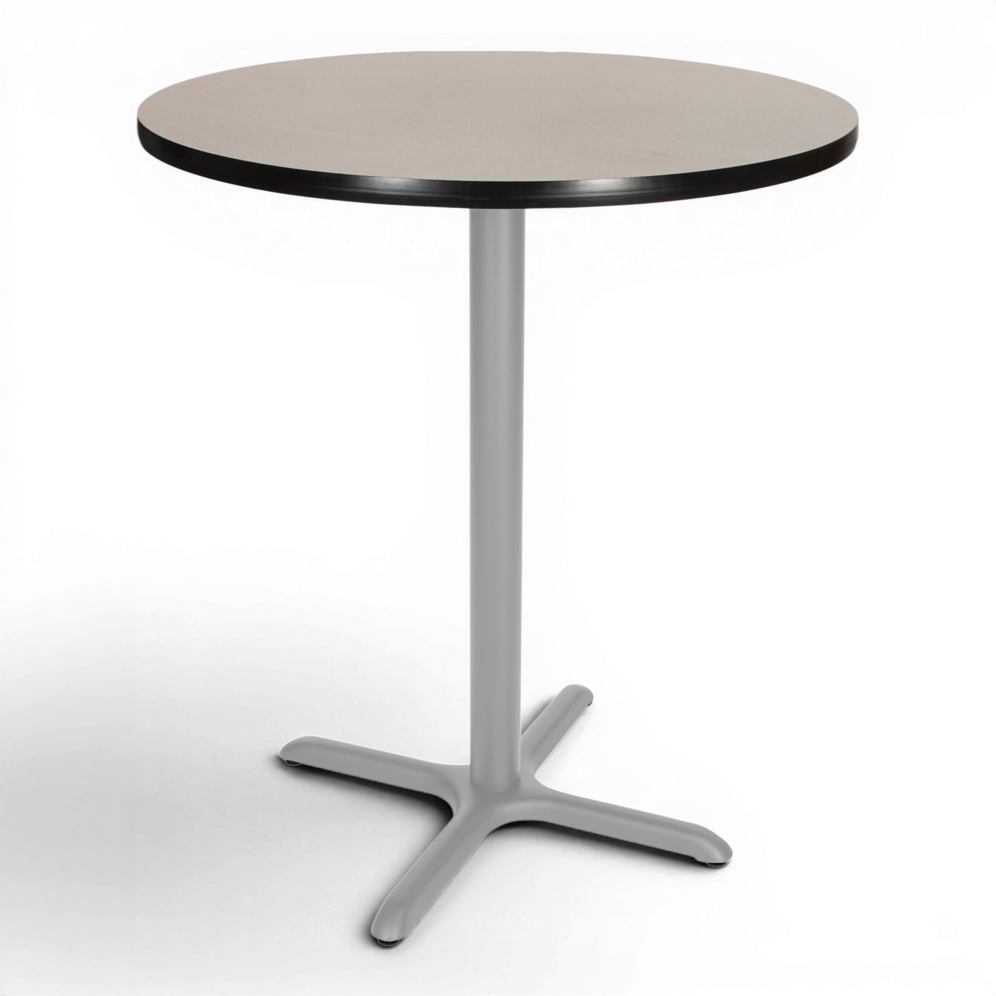 Hampden Furnishings Bennet Collection Steel Frame 36" Round Top, X Base, 42" Height, Cafe Table Grey Frame/Grey Nebula Top