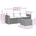 thumbnail image 2 of vidaXL 4 Piece Garden Sofa Set with Cushions Grey Poly Rattan, 2 of 5