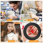 Magnifying Glass with Light,Light Magnifier Desk Lamp with Stand,Hobby Light Hand Free with 3 Color Modes, 72 LEDs-Hands Free Magnifiers Desk Lamp for Close Work, Repair, Reading, Crafting