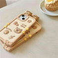 thumbnail image 4 of Cute Phone Case Compatible with iPhone 11, Silicone Camera Lens Protector Cover 3D Retro Kawaii Protective Phone Cases Cover (Bear Cookie, iPhone 11), 4 of 14
