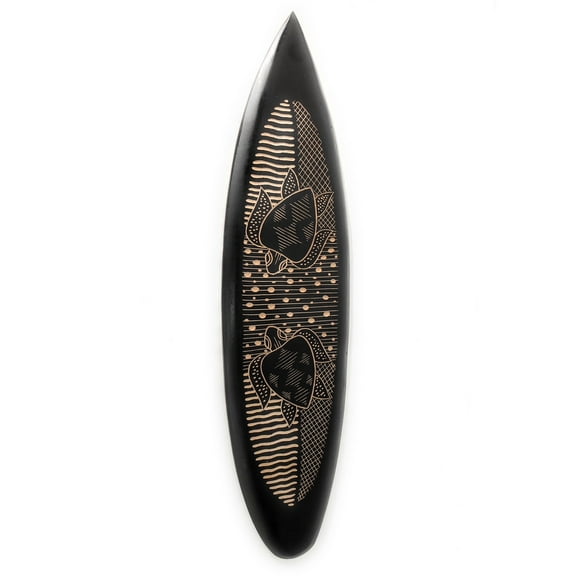 Wooden Surfboard w/ Swimming Turtles 30" - Hawaii Decor | #sur16b75