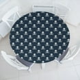 thumbnail image 3 of Ambesonne Pirates Fitted Round Tablecloth, Jolly Roger Pattern, 56"- 60" Diameter, Dark Blue White, 3 of 5