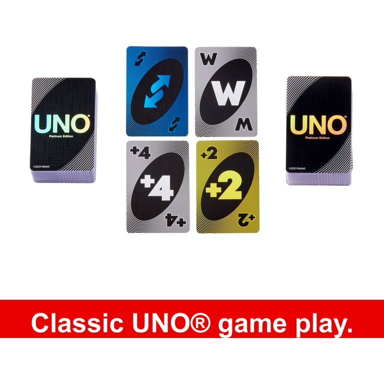 UNO Platinum Edition Card Game for Adults, Kids, Teens & Game Night,  Premium Collectible Cards