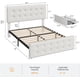 thumbnail image 3 of Qinaqin Full Size Cama Frame con 4 Almacenamiento Cajones y cm de Alturaeadboard Cuero Sintético Upholstered Platform Profundidad Madera Slats Support Button Tufted de, 3 of 7
