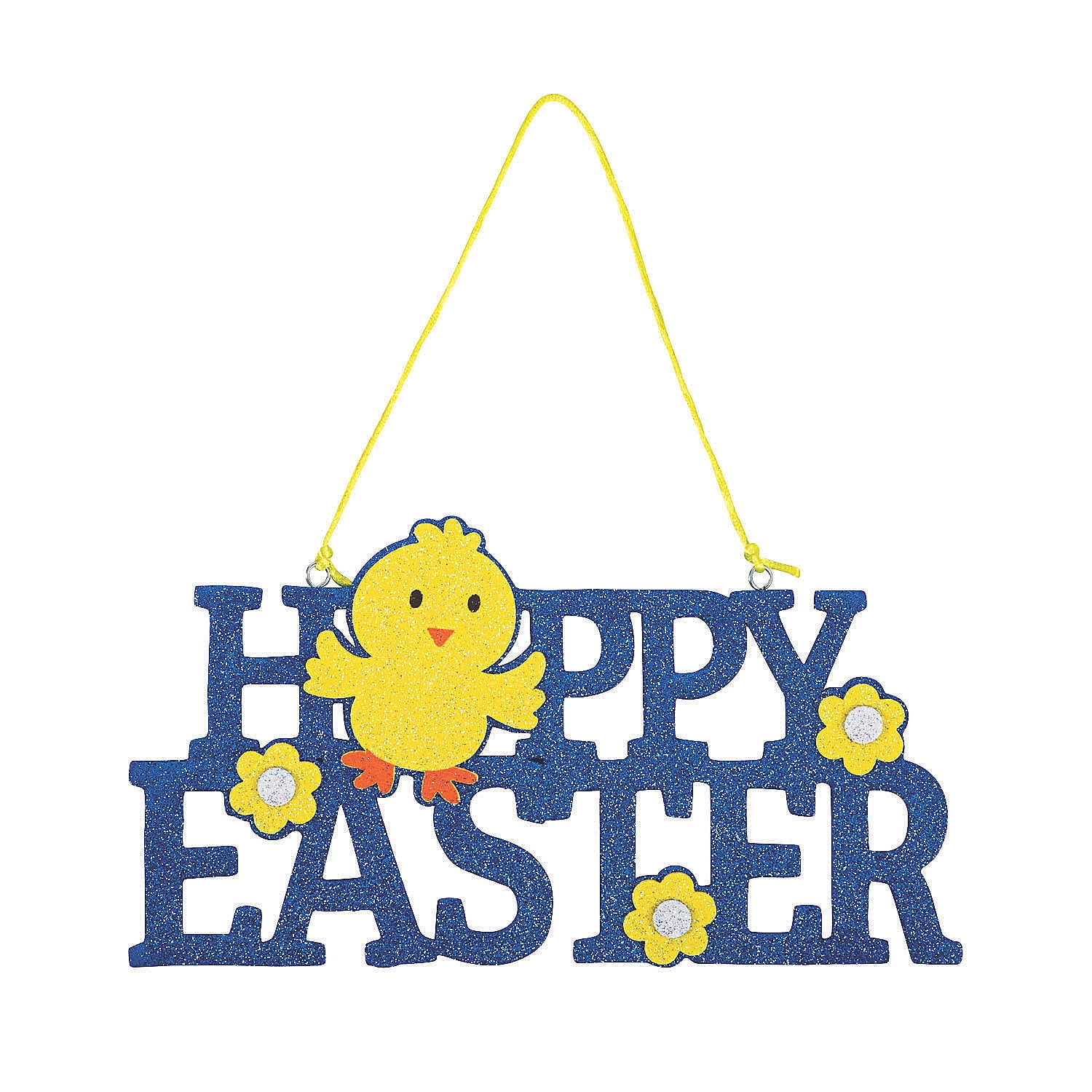 Happy Easter Glitter Foam Door Sign Home Decor 1 Piece Walmart