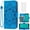 Blue, variant on Compatible with Samsung Galaxy J3 Orbit J 3 Star 2018 3J Achieve Wallet Phone Case and Tempered Glass Screen Protector Flip Credit Card Holder Stand Cell Cover for J3V V 3rd Gen SM J337A J337V Blue