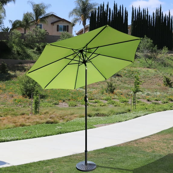 Davee Furniture 9' Round Patio Umbrella Outdoor Table Umbrella with 8 Sturdy Ribs (Green)