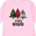 thumbnail image 4 of Inktastic Feliz Navidad Plaid Trees Boys or Girls Long Sleeve Toddler T-Shirt, 4 of 5