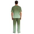 thumbnail image 7 of Dwelliawo Men 2 Piece Pajama Set Modal Crewneck Short Sleeve T-Shirt Long Pants Oversize Tall Loungewear Comfort Sleepwear With Pockets For Home Street Dark Green L, 7 of 7