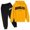 A-Yellow984, variant on Bobifish Toddler Girls Tracksuit Fall Winter Long Sleeve Hooded Sweatshirt Bold Arch Letter Print Elastic Waist Jogger Pants 2 Piece Sets