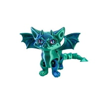 Fantasy Dragon Cat Figurine, Unique Hand-Painted Collectible Sculpture, Gothic Mythical Creature Home Decor, Perfect Gift for Fantasy Lovers